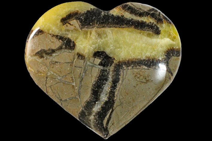 3.4" Polished Septarian Heart - Madagascar